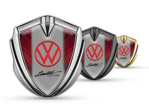VW Metal Domed Emblem Racing Style Glossy Domed